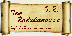 Tea Radukanović vizit kartica